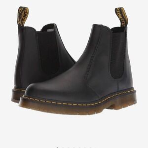 Dr. Martens Black Chelsea Boots with Yellow Stitching